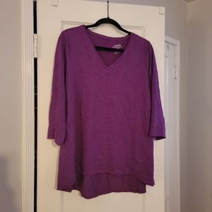 Chicos The Ultimate Tee | Chicos 3/4 Sleeve V Neck Shirt Size 2